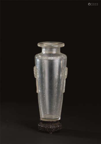 清乾隆（1736-1795） 水晶？料器？双铺耳瓶