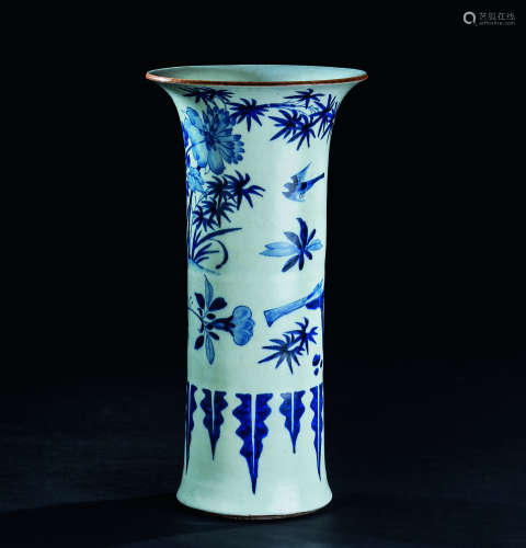 清早期（1644-1775） 青花花卉纹花觚