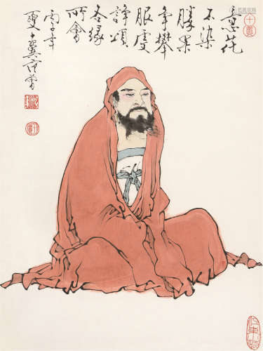 范曾（b.1938） 达摩 镜心 设色纸本