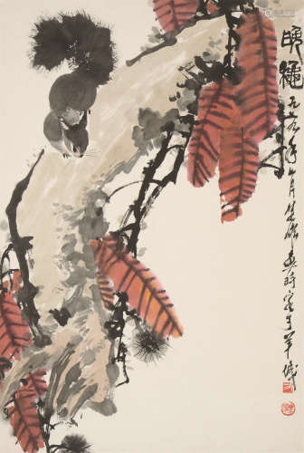 方楚雄（b.1950） 晚秋 镜心 设色纸本