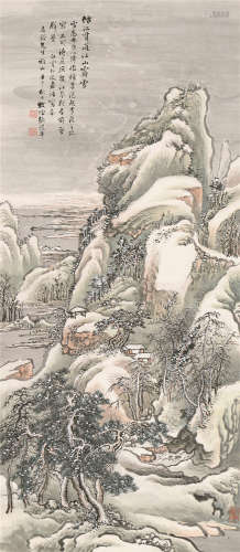 张谷年（1905～1987） 雪景图 立轴 设色纸本