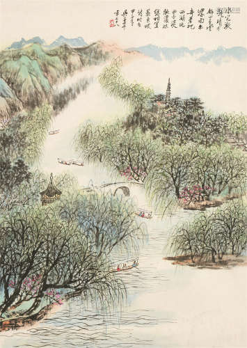 吴一峯（1907～1998） 山水 立轴 设色纸本
