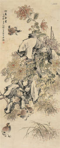 钱松嵒（1899～1985） 安居乐业 立轴 设色纸本