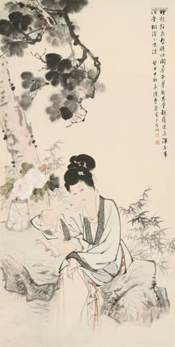 季康（1913～?） 仕女 立轴 设色纸本