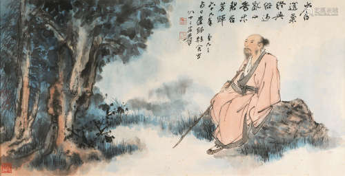 张大千（1899～1983） 人物 镜心 设色纸本