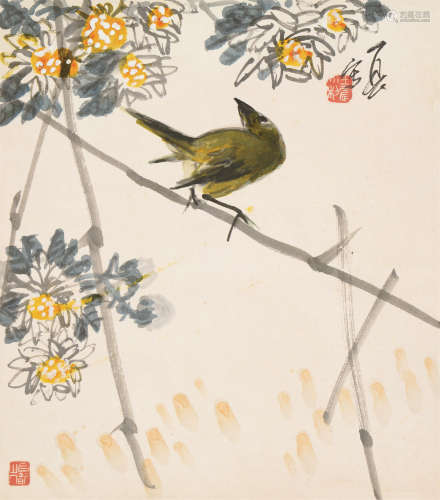 王一亭（1867～1938） 花鸟 立轴 设色纸本