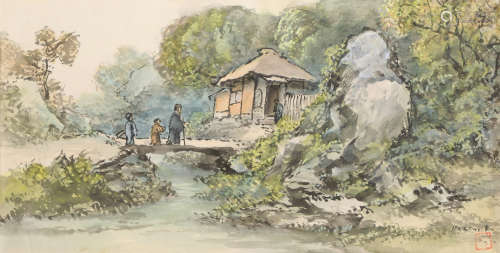 石川钦一郎（1871～1945） 山水 镜心 设色纸本
