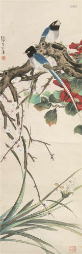 张其翼（1915～1968） 花鸟 立轴 设色纸本