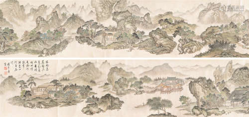楼辛壶（1880～1950） 山水 长卷 设色纸本