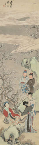 黄山寿（1855～1919） 寿阳梅妆 立轴 设色纸本