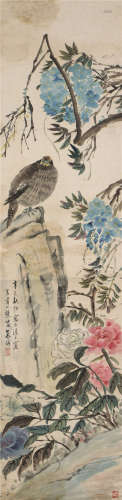 朱偁（1826～1900） 花鸟 立轴 设色纸本