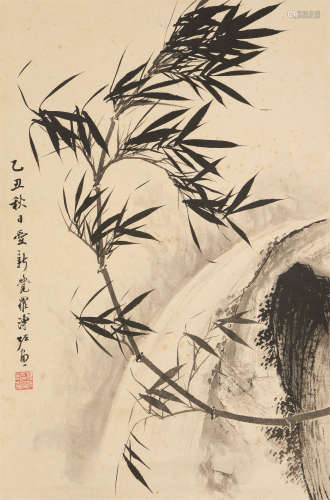 溥佐（1918～2001） 墨竹 立轴 水墨纸本