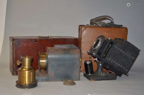 A Group of Lantern and Slide Projectors, including an Optiscope No 6 lantern slide projector, a