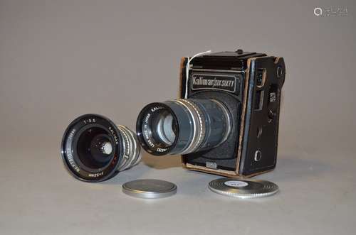 A Kalimar Six Sixty Roll Film SLR Camera Outfit, serial no FT88369, shutter working, body F, some