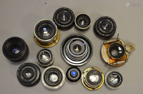 A Group of Enlarging and other Lenses, including Carl Zeiss Jena, Industar, Minolta, Rodenstock, SOM