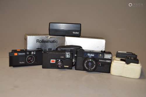 A Group of Rollei Compact Cameras, including a Rollei A26, a Rolleimatic, a Rolleimat AF-M and a