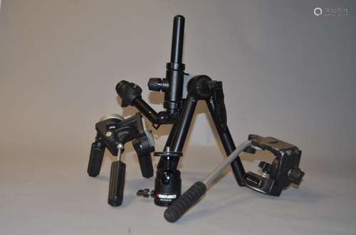 A Uni-Loc Table Tripod and other Tripod Heads, including a Uni-Loc System 1700 table tripod, a