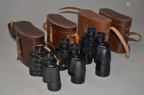 Three Pairs of Ross Binoculars, including a pair of 9 x 35 Stepruva no 39977, a pair of 13 x 40