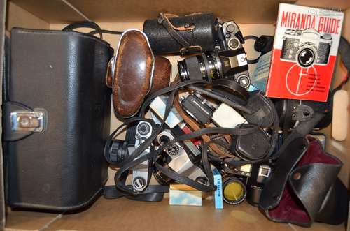 A Quantity of SLR Film Cameras and Bodies, including Miranda Sensorex, MS-3, Asahi Pentax S1, S1a,