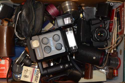 A Quantity of Cameras and Accessories, including Pentax P30, Minox 35ML, Polaroid Miniportrait, Carl