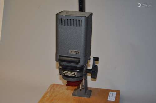 A Meopta Axomat 5 Standard Enlarger, serial no 923172, max rating 100W lamp with a Meopta Belar 50mm