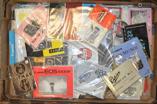 A Tray of Original Photographic Instructions and Leaflets, approximately 100 items including Canon