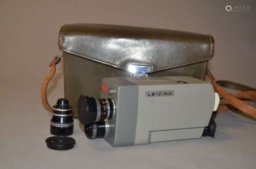 A Leicina 8S 8mm Cine Camera Outfit serial no 10286, motor not working, meter untested, with a 9mm