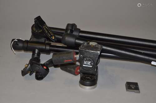 A Uni-Loc System 1700 Tripod Legs, with a Manfrotto 141 RC pan and tilt head