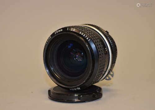 A Nikkor 28mm f/2.8 Lens serial no 603741, barrel F, elements G