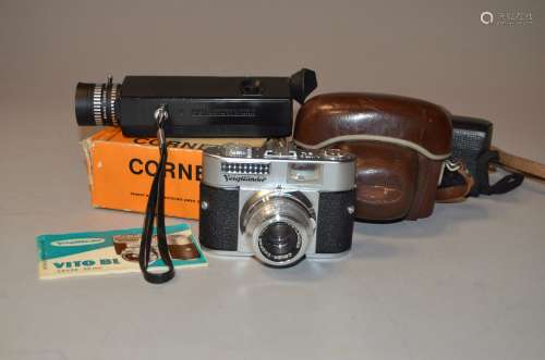 A Voigtländer Vito BL Viewfinder Camera, with a Color-Skopar 50mm f/2.8 lens, maker's case and