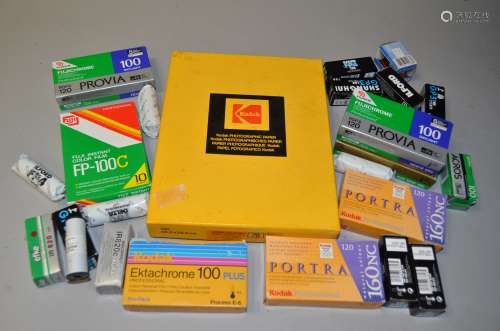 Unused Modern Camera Film, including Fujichrome Astia, Fujichrome Provia, Fuji Instant Color,