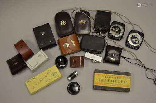 A Quantity of Small Camera Accessories, including exposure meters, exposure calculators,