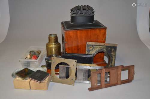 A Collection of Lantern Slides and Lantern Parts, including 3¼ x 3¼