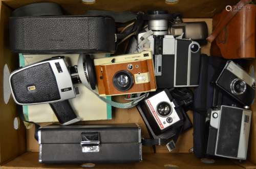 A Varied Camera Collection, including Braun, Kodak, Sankyo and Halina Super 8 cine cameras, Polaroid