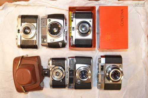 A Group of Zeiss Ikon and other 35mm Viewfinder Cameras, including a Tenax I (570/27), a Contina