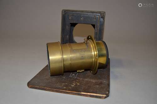 A Large Darlot Paris Brass Lens, possibly Petzval, 