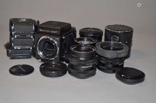 A Mamiya RB67 Pro S Medium Format SLR Camera Outfit, serial no C563206, with Mamiya-Sekor C 127mm