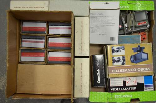 A Large Quantity of Slide Magazines, slide magazines in Leitz bookform boxes (3), Cima slide