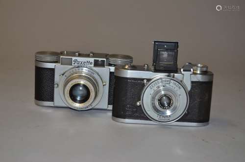 A Zeiss Ikon Tenax I and a Braun Paxette I 35mm Viewfinder Cameras, Tenax I, serial no J80366,
