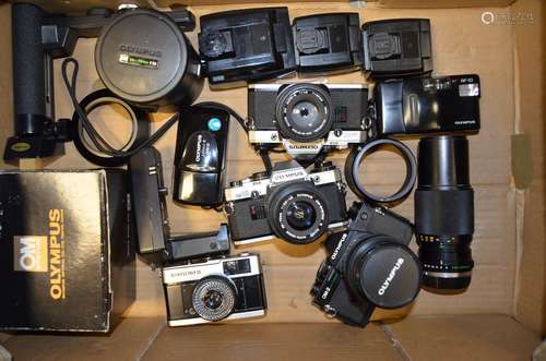 Olympus Cameras and Accessories, including OM-2 Spot/Program, OM10 (2 ), Olympus Trip 35,