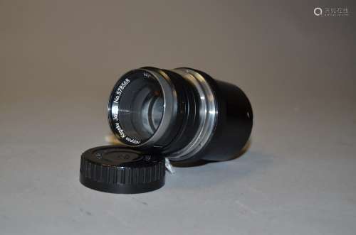 A Nikon Nikkor-Q 13.5cm f/4 Lens, serial no 578568, Pre-AI mount, barrel G, elements F, moderate