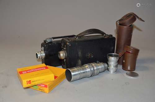 Two Cine-Kodak 16mm Cine Cameras and Lenses, a Cine-Kodak Model B camera, a Cine-Kodak Magazine