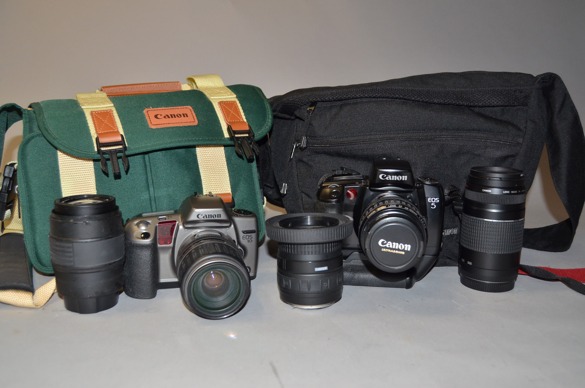 A Canon EOS 5 Camera and a EOS 10 SLR Camera, EOS 5, shutter