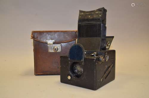 An Ensign Focal Plane Roll Film Reflex Camera, body F-G, with Aldis Butcher 4