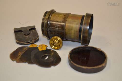 A 19th Century Brass Lens and Set of Waterhouse Stops, marked 