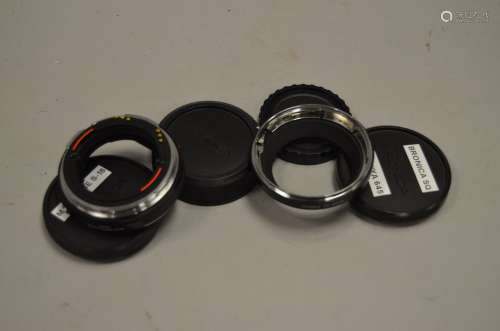Two Bronica Lens Accessories, S-18 extension tube for SQ and a SQ-M645 adaptor ring