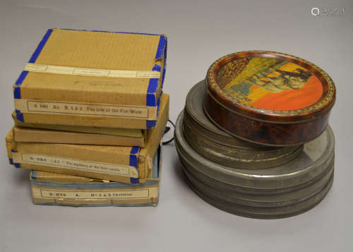 A Box of 9.5mm Silent Cine Films, including Christus, The Law of the Far West, original title 