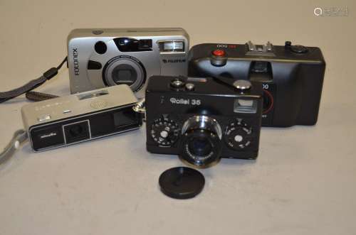 A Rollei 35 and other Compact Cameras, including Rollei 35 with S-Xenar 40mm f/3.5 lens and