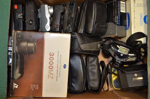 A Tray of Compact Cameras, including Kodak Advantix F600, Minolta AF-S, Miranda Solo Panorama, Boots