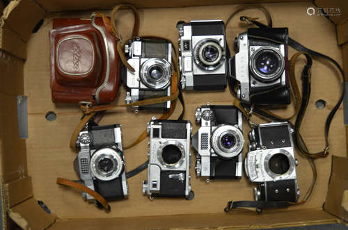 A Group of German 35mm Cameras, including Ihagee Exa, Ihagee Exakta, Wirgin Edixa, Zeiss Ikon